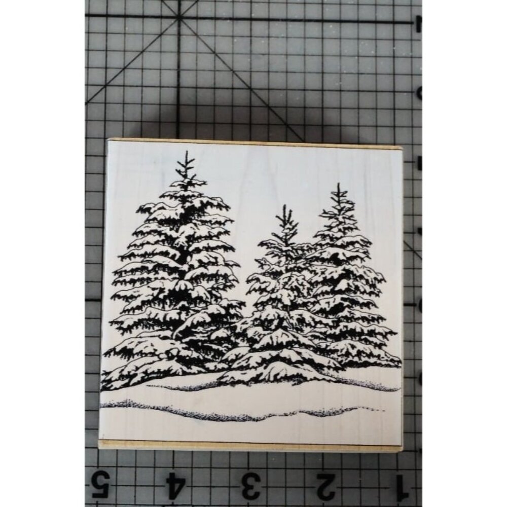 Hero Arts Three Snowy Trees Rubber Stamp S2025